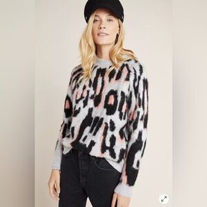 Anthropologie Gisella Cheetah Print Sweater